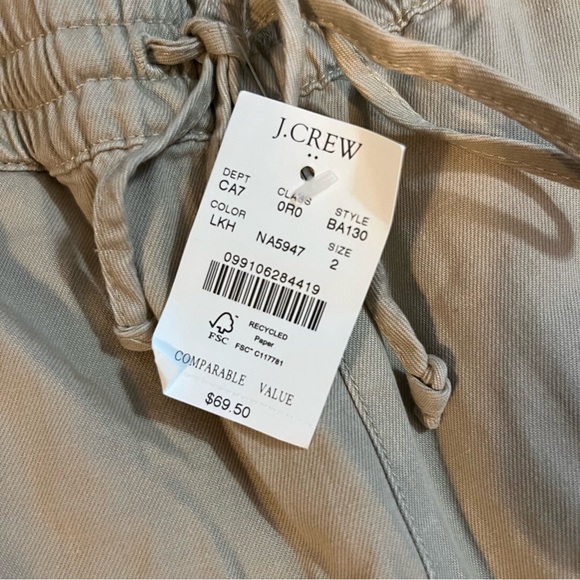 J. Crew Khaki Joggers Cotton and Tencel Size 2 NWT - Picture 4 of 10